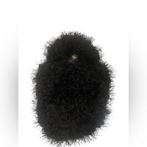 Black fluffy textured statement bag purse accessory
